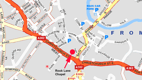 Rook Lane Chapel - Frome Town local Map